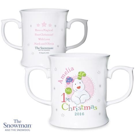 Personalised The Snowdog My 1st Christmas Pink Loving Mug £13.99